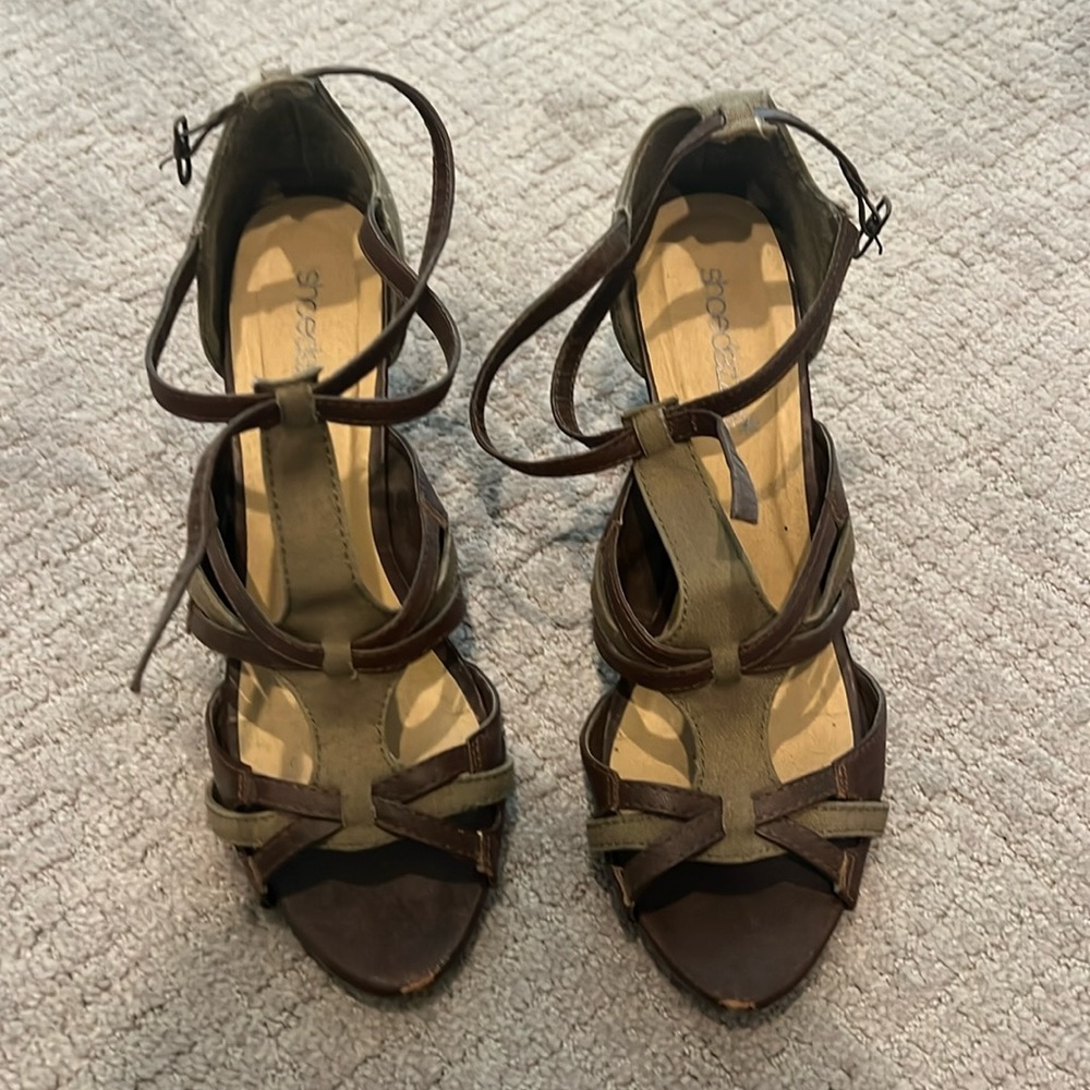 Wedge strappy sandals